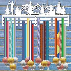 Sports Железный держатель медали, окрашенный распылением, вешалка для медалей, с опорными штифтами, рамка держателя медали, 001, 150x400 мм, отверстие : 5 мм