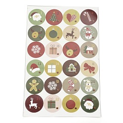 Олень Рождественские наклейки с адвент-календарем, рождественские наклейки обратного отсчета, для подарочных наклеек, diy crafts, украшение для выпечки, Рождественский тематический паттерн, 30.7x19.6x0.02 см, наклейки: 45 мм, 24шт / лист