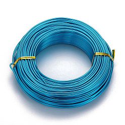 Deep Sky Blue Round Aluminum Wire, Flexible Craft Wire, for Beading Jewelry Doll Craft Making, Deep Sky Blue, 12 Gauge, 2.0mm, 55m/500g(180.4 Feet/500g)