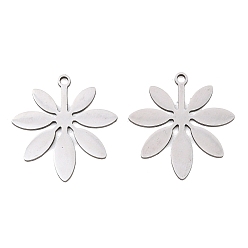 Нержавеющая Сталь Цвет 201 подвески из нержавеющей стали, лист прелести, цвет нержавеющей стали, 21x20x1 мм, отверстие : 1.4 мм