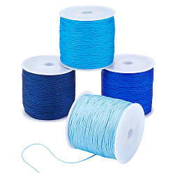 Gemischte Farbe 4 Rollen 4 Farben Nylonfaden Nylonschnur zum Perlensticken Schmuckherstellung, Gemischte Farbe, 0.8 mm, 4roll / set