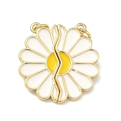 Настоящее золото 18K Латунь эмаль подвески, , сплит подвески, с магнитным, без свинца и без кадмия, стойки покрытие, долговечный, реальный 18 k позолоченный, 25x24x5 мм, Перейти кольцо: 5x0.9 мм, 3.2 мм внутренним диаметром