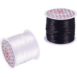 (52) Непрозрачная лаванда Плоская эластичная кристаллическая струна, эластичная нить для бисера, для изготовления эластичного браслета, окрашенные, разноцветные, 0.8 мм, 60 м / рулон, 2 рулоны / набор