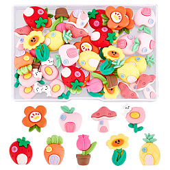 Mixed Color 36Pcs 9 Style Resin Cabochons, Mixed Shape, Mixed Color, 21~28x16~22x7~9mm, 4pcs/style