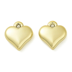 Золотой Подвески из непрозрачного акрила с покрытием, сердце прелести, золотые, 15x14x4.5 мм, отверстие : 1.5 мм