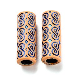 Blue Plastic Beads, Imitation Wood, Large Hole, For African Braid Reggae Hair Accessories, Blue, 30x11mm, Hole: 7mm