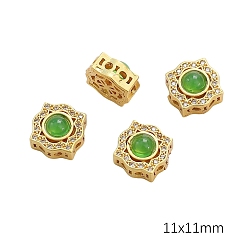 Квадрат Подвески кошачий глаз, с латунной фурнитурой , матовый золотой цвет, квадратный, 11 мм