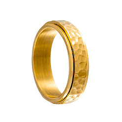 Золотой 304 вращающиеся кольца из нержавеющей стали для снятия стресса, золотые, размер США 11 (20.6 мм)