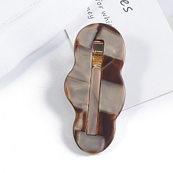 Седло Коричневый Заколки для волос из ацетата целлюлозы в форме облака в форме крокодила, аксессуары для волос для женщин и девушек, седло коричневый, 68x25 мм