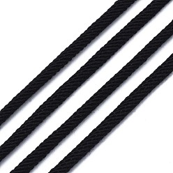 Black Braided Polyester Cords, Black, 3mm, about 21.87 yards(20m)/roll