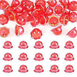 Темно-Оранжевый 30 шт., акриловые колпачки с УФ-покрытием, цветок, темно-оранжевый, 24x15.5 мм, отверстие : 3 мм, внутренний диаметр: 16.5 мм