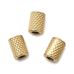 Настоящее золото 18K 304 из нержавеющей стали бусы, ионное покрытие (ip), колонка, реальный 18 k позолоченный, 8x5.5 мм, отверстие : 2.6 мм