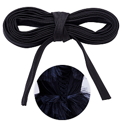 Schwarz Satin-Hochzeitskleid zurück Bindeseil, Schwarz, 14~16 mm, ca. 3.83 Yards (3.5 m)/Strang