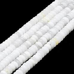 White Moonstone Натуральный белый лунный камень бисер пряди, диск, 6x1~3 мм, отверстие : 0.8 мм, около 151 шт / нитка, 15.35'' (39 см)