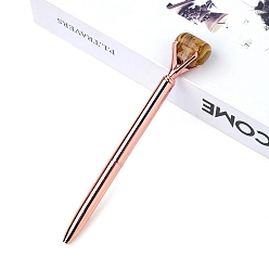 Пейзажный Джаспер Шариковая ручка с натуральным изображением яшмы, шариковая ручка из нержавеющей стали, офисные школьные принадлежности, 150 мм