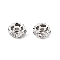 Платина Латунные микропаве прозрачные кубики из циркония, без кадмия, без никеля и без свинца, рондель, платина, 8x3 мм, отверстие : 1.4 мм