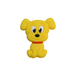 Желтый Силиконовые фокальные бусины для корма для собак, желтые, 30x25 мм