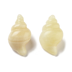 Желтый Нефрит Резные фигурки из натурального желтого нефрита, для украшения рабочего стола домашнего офиса, формы раковины, 36~38x20.5~22x17~19.5 мм