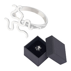 Платина Антикоррозийное покрытие 1поликарбонат с родиевым покрытием 925 фурнитура для открытого кольца-манжеты из стерлингового серебра, настройки поворотного кольца, с печатью s925, с 1подарочными коробками для ювелирных изделий из ПК, платина, внутренний диаметр: 18 мм