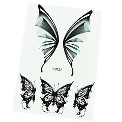 Schwarz Körperkunst Tattoos, temporäre Tattoos Papier Aufkleber, Schmetterling, Schwarz, 21x15 cm
