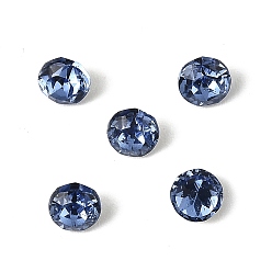 Свет Сапфира Стеклянные стразы кабошоны, задние и задние, граненые, квадратный, алмаз, света сапфир, 4x3 мм