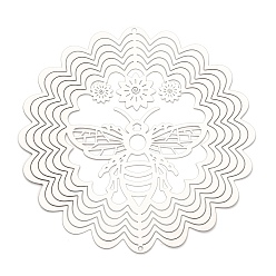 Bees 201 подвески/звенья из нержавеющей стали, гравированные металлические украшения, Пчелы, 150x0.3 мм, отверстие : 2.8 мм