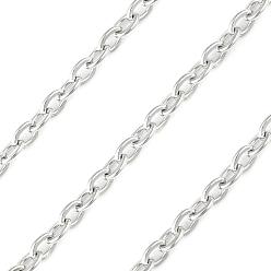 Stainless Steel Color 304 Stainless Steel Cable Chains, Soldered, with Spool, Flat Oval, Stainless Steel Color, 1.5mm, about 32.8 Feet(10m)/roll