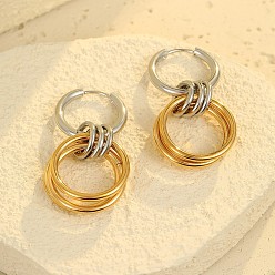 Ring 304 серьги-кольца из нержавеющей стали для женщин, кольцо, кольцо, 40x20 мм