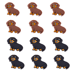 (52) Непрозрачная лаванда 12 шт 2 цвета экологически чистые силиконовые бусины для корма для собак, изготовление ожерелий diy, разноцветные, 29x33x9 мм, отверстие : 2 мм, 6 шт / цвет