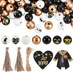 (52) Непрозрачная лаванда Комплект украшений из бисера и подвесок, в том числе круглые бусины из натурального дерева, выпускное платье и подвески в форме сердца, джутовый шнур, Полиэстерная кисточка, разноцветные