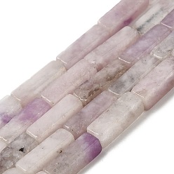 Lilac Jade Natural Lepidolite/Purple Mica Stone Beads Strands, Rectangle, 13~14x4~4.5x4~4.5mm, Hole: 1.2mm, about 28pcs/strand, 15.08''(38.3cm)