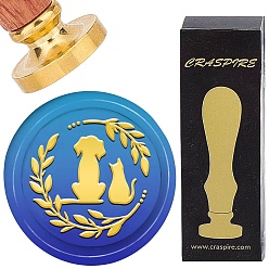 Собака Латунная восковая печать с деревянной ручкой, для diy scrapbooking, собака, 25 мм