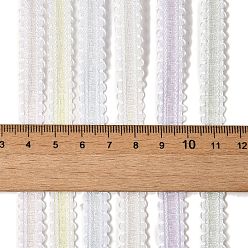 Couleur Mélangete Ensembles de rubans à bords picots en polyester et nylon, pour la fabrication de nœuds papillon, emballage cadeau, couleur mixte, 3/8 pouces (9~11 mm), environ 5.00 yards (4.57m)/sac