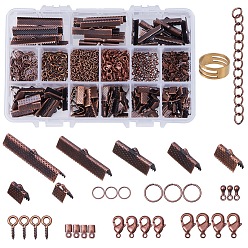 Красная Медь Железа концы тесемки, Карабин-лобстеры, латунные, Красная медь, 16.5x10.8x3 см