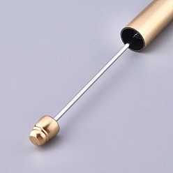 Goldenrod Plastic Beadable Pens, Shaft Black Ink Ballpoint Pen, for DIY Pen Decoration, Goldenrod, 144x12mm, The Middle Pole: 2mm