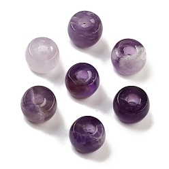 Аметист Природный аметист бисера, баррель, 8~8.4x5~6.6 мм, отверстие : 2~3.2 мм