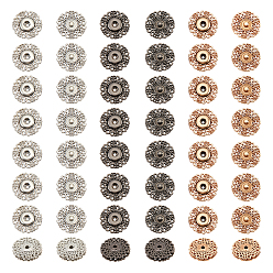 Mixed Color 24Pcs 3 Colors Alloy & Brass Snap Buttons, Sew on Press Buttons, Garment Buttons, for Costume Jacket Coat Accessories, Mixed Color, 24.5x7mm, 8pcs/color