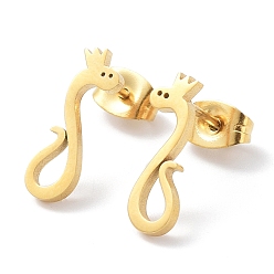 Золотой 304 серьги из нержавеющей стали, змея, золотые, 14.5x4.5 мм