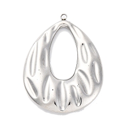 Нержавеющая Сталь Цвет 304 подвески из нержавеющей стали, очарование слезы, анти-тускнение, цвет нержавеющей стали, 43.5x31.5x6 мм, отверстие : 1.8 мм