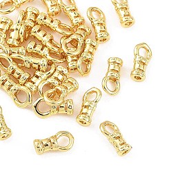 Plaqué 18K Or Véritable Embouts de cordon en laiton shegrace, colonne, sans cadmium et sans nickel et sans plomb, réel 18 k plaqué or, 7x4x2.7mm, Trou: 2mm, diamètre intérieur: 1 mm
