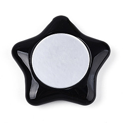 Черный Подвески из непрозрачного акрила и стекла, звезда, чёрные, 52x54x11 мм, отверстие : 3.8 мм