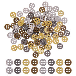 (52) Непрозрачная лаванда 100pcvs 4 цвета цинковый сплав кнопки, плоско-круглые, разноцветные, 6x1 мм, отверстие : 1 мм, 25 шт / цвет