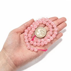Rose Quartz Natural  Rose Quartz Beads Strands, Round, 8mm, Hole: 1mm, about 44~48pcs/strand, 15 inch
