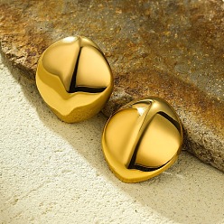 Круглые 304 серьги-гвоздики из нержавеющей стали для женщин, золотые, круглые, 28x25 мм