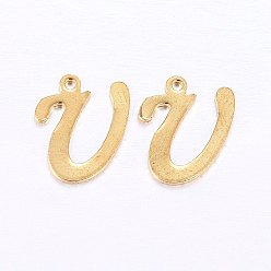 Letter U 201 подвески из нержавеющей стали, буквы, золотые, letter.u, 13.5x11.5x1 мм, отверстие : 1 мм
