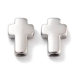 Нержавеющая Сталь Цвет Не тускнеет 304 бусины из нержавеющей стали, крестик, цвет нержавеющей стали, 14.5x9.5x4.5 мм, отверстие : 2.5 мм