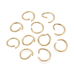 Настоящее золото 18K 304 из нержавеющей стали открыты кольца прыжок, ионное покрытие (ip), долговечный, круглые, реальный 18 k позолоченный, 12x1 мм, внутренний диаметр: 10 мм, 18 датчик, около 53 шт / упаковка