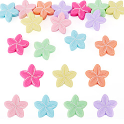 (52) Непрозрачная лаванда 14 шт. 7 цвета, цветочные, пищевые, экологически чистые силиконовые фокусные бусины, разноцветные, 28.5~31x30~31x7~8 мм, отверстие : 2 мм, 2 шт / цвет