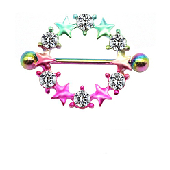 Кристалл 304 и 316 хирургические кольца для сосков из нержавеющей стали, со стразами, кристалл, 19 мм