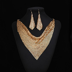 Мокасин Треугольные шарфы и ромбовидные ожерелья из сплава с подвесками и серьги-подвески, мокасин, 560 мм